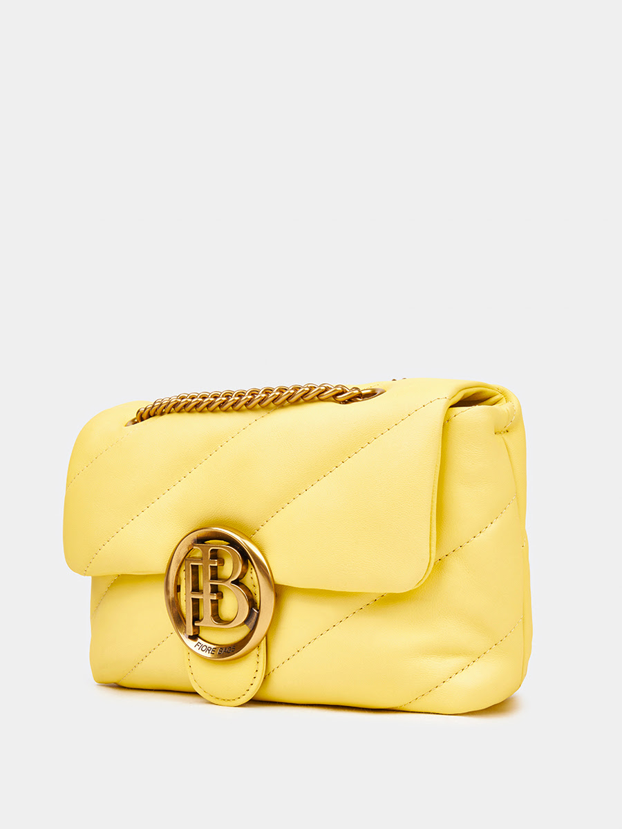 Классическая кожаная сумка Miranda цвет бледно-желтый